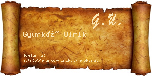 Gyurkó Ulrik névjegykártya
